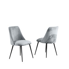 Morandi Velvet Dining Chairs - Set of 2 - Silver
