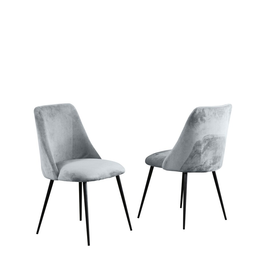 image 1 of Morandi Velvet Dining Chairs - Set of 2 - Silver