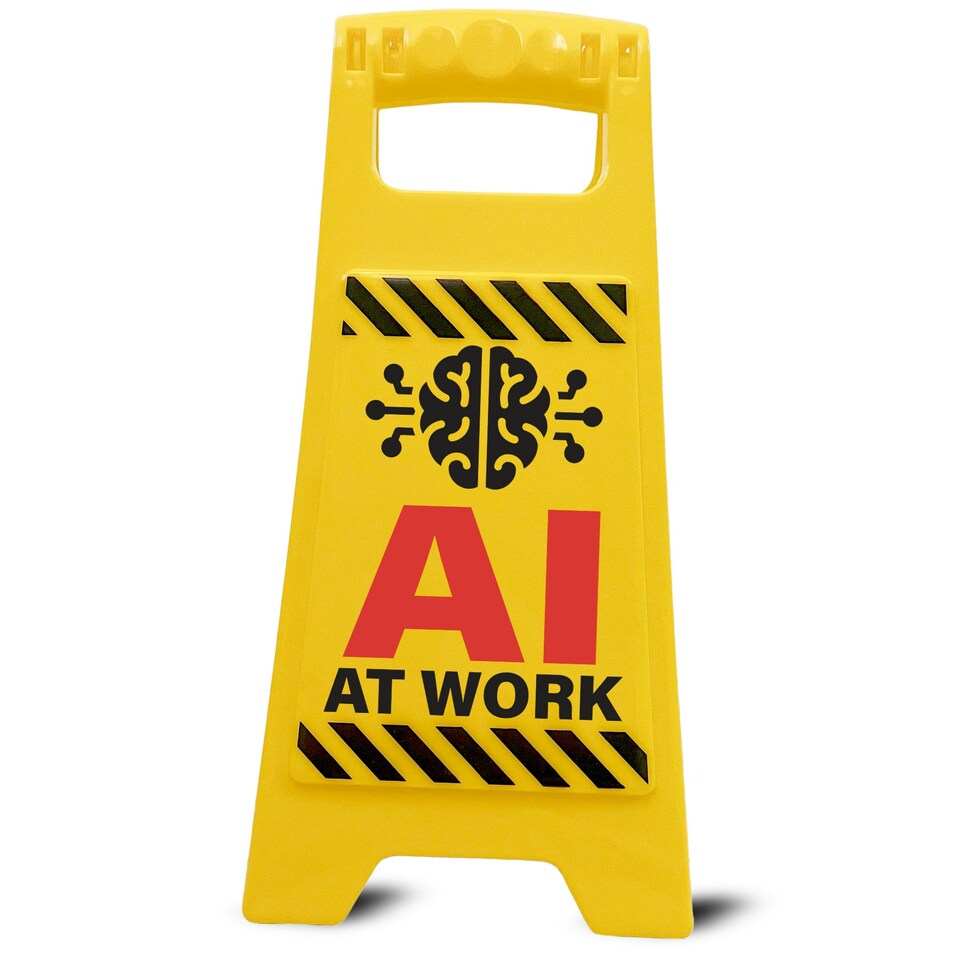 image 1 of Desk Warning Sign - AI At Work