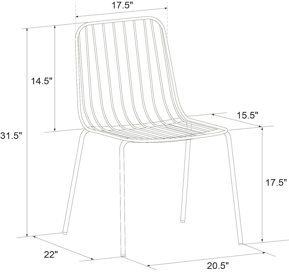 image 1 of Caden Wire Dining Chair in Black, 2 pieces