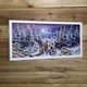 image 3 of 30cm x 60cm Battery Operated Fibre Optic Winter Dogs Watching Santa Sleigh Scene Touch Activated Christmas Canvas