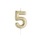 image 1 of Metallic Gold Number 5 Shaped Candle