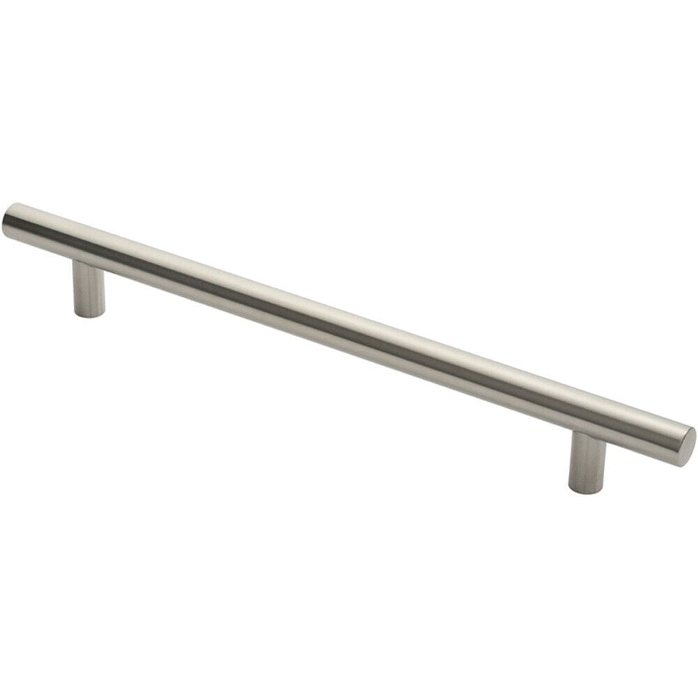 Loops Straight T Bar Pull Handle 600 x 30mm 450mm Fixing Centres Satin Steel in Metallics