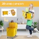 image 3 of HOMCOM Mop Bucket with Wringer on Wheels for Floor Cleaning 20 Litre Yellow