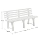 image 8 of 3-Seater Garden Outdoor Plastic Bench - 74x145x49cm | White | 1