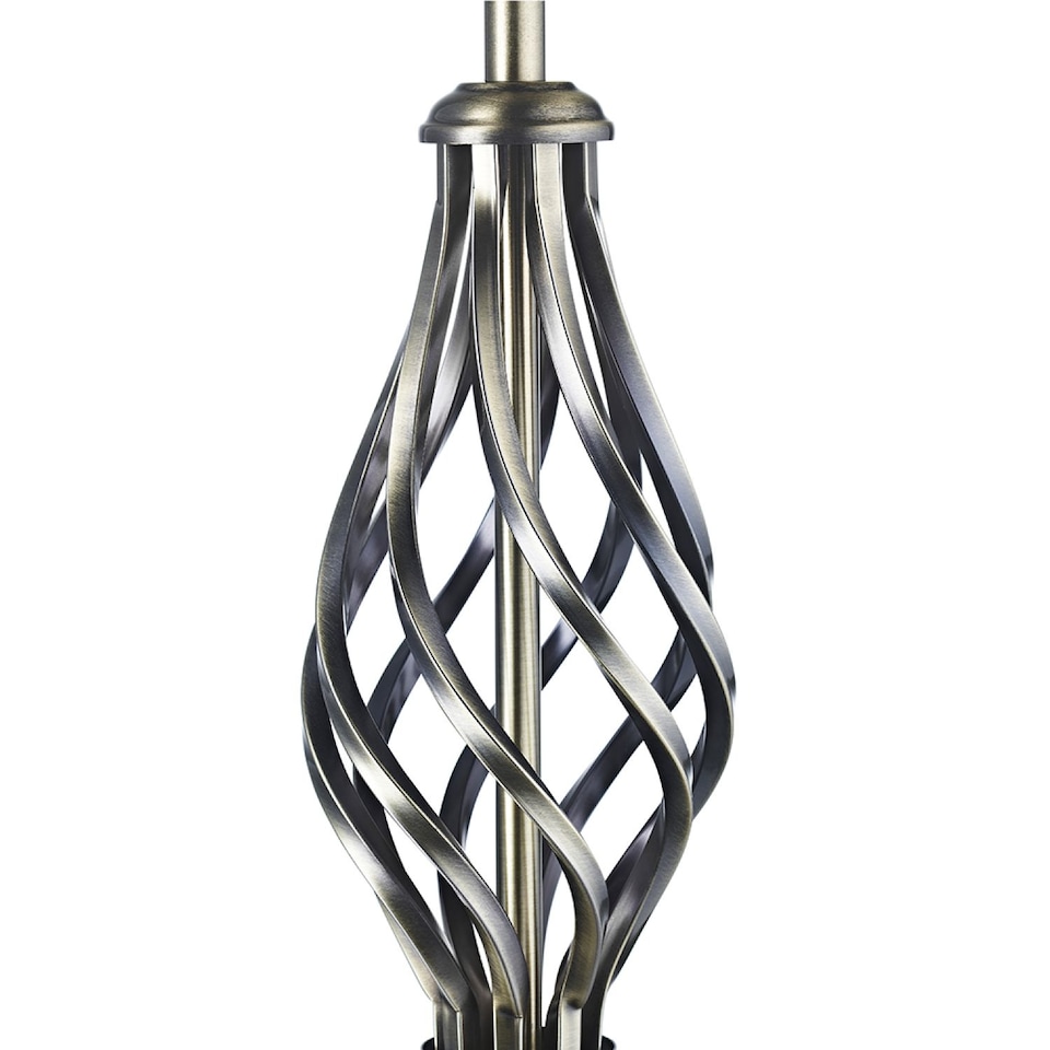 image 1 of Traditional Brushed Antique Brass Table Lamp Base with Twist Metal Stem Design | Gold | Antique Brass | 1