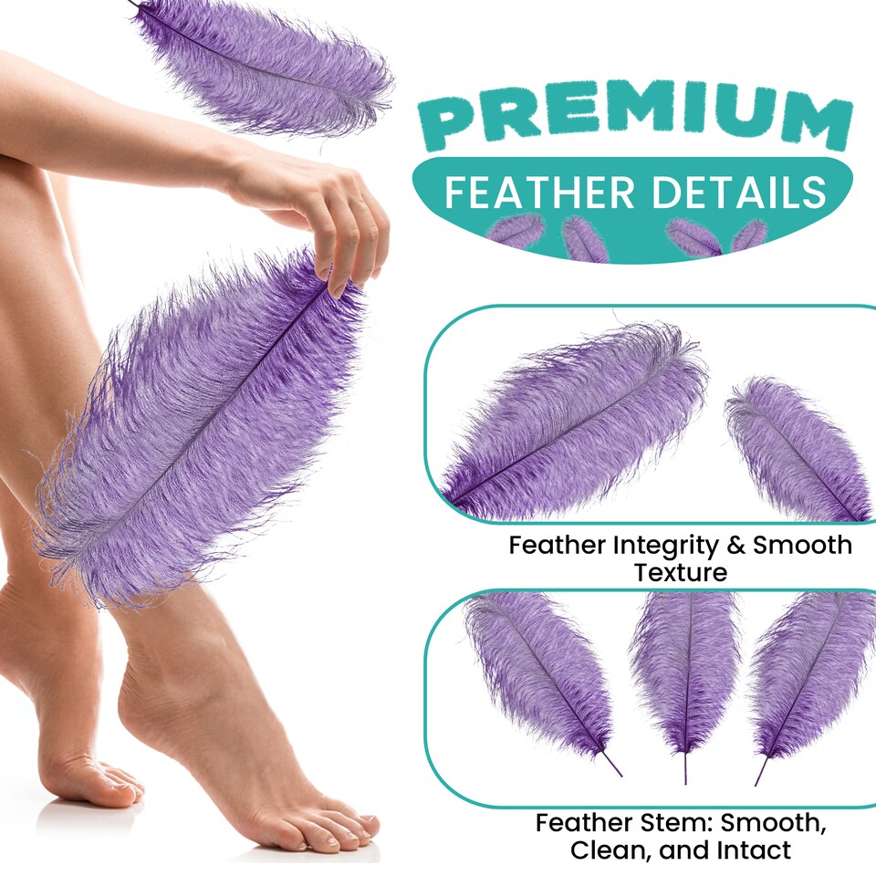 image 1 of 50cm - 60cm Large Ostrich Feathers, Showgirl Spadones - 5pcs