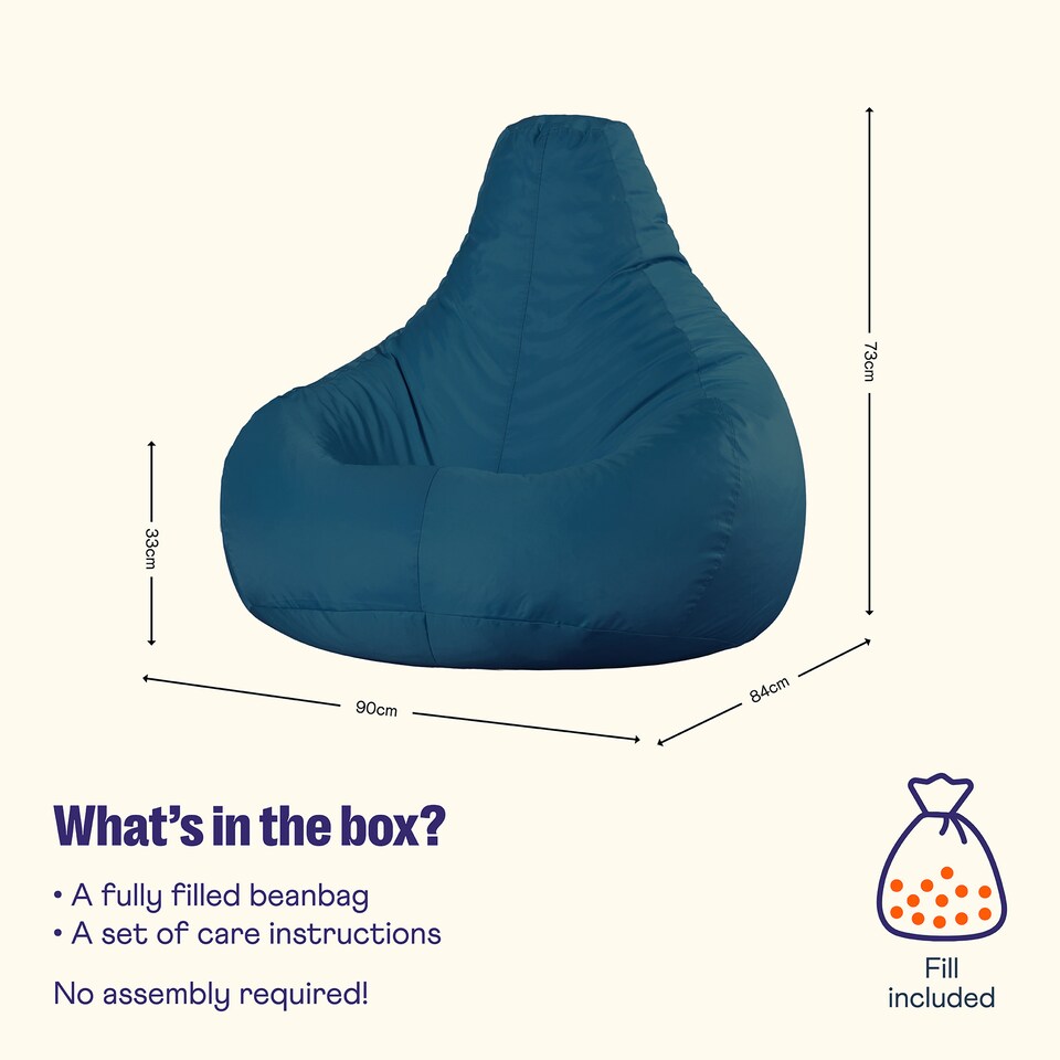 image 1 of Recliner Indoor Outdoor Bean Bag Teal Green Bean Bag Chair | Green | Teal Green | 1