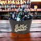 image 4 of Large Black Metal Champagne, Wine, Beer, Drinks Bucket with Design & Handles