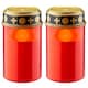 image 1 of GEEZY LED Grave Candles Set of 2 Red Flickering Battery Outdoor Decoration Light