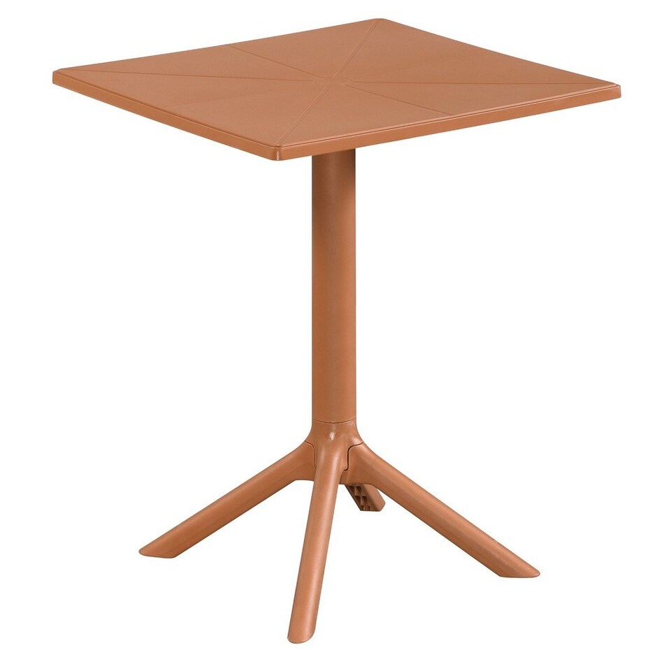 image 1 of Square Bistro Garden Table - Plastic - L60 X W60 X H75 cm - Terracotta - Flat Packed