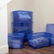 image 2 of Wham Crystal 5 x 60L Stackable Plastic Storage Boxes with Lids Blue