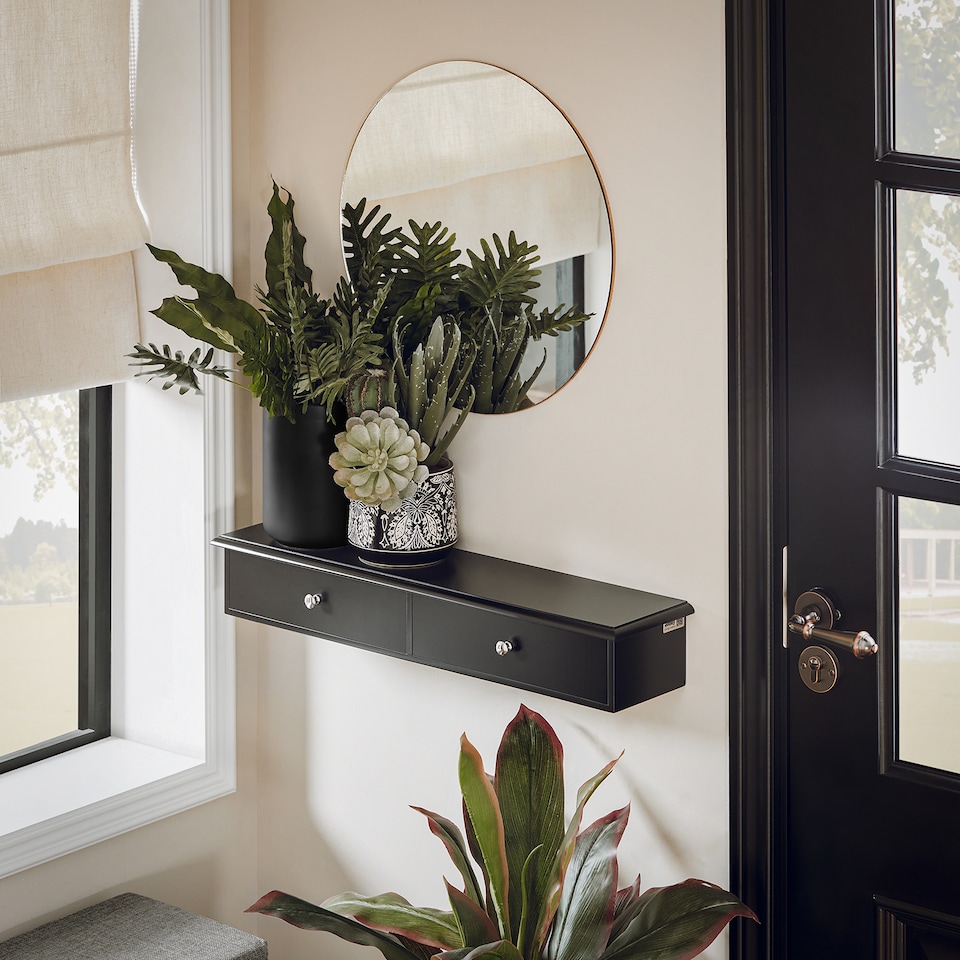 image 1 of SoBuy FRG43-SCH,Floating Shelf with 2 Drawers | Black | Black | 1