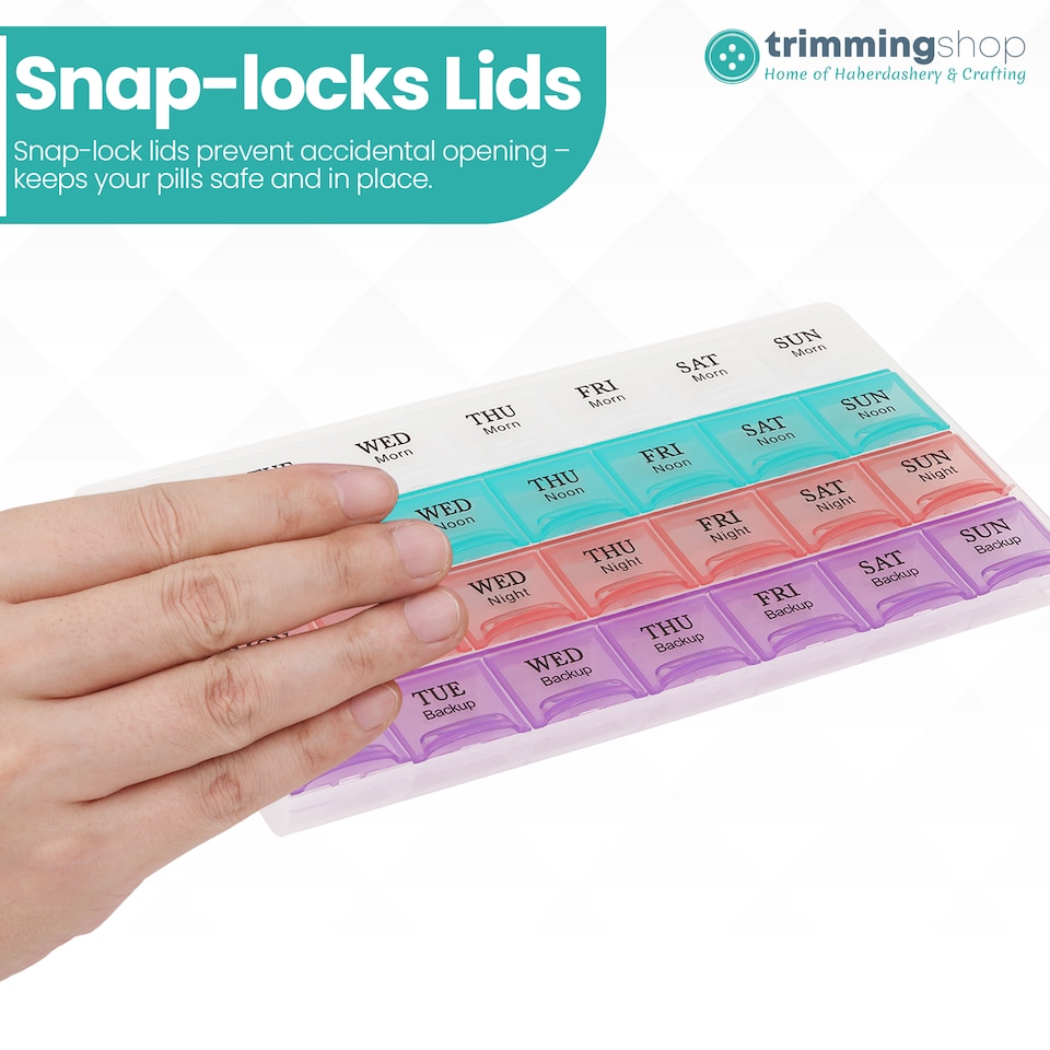 image 1 of 28 Slot Pill Organiser, 4 Times A Day Weekly Tablet Box