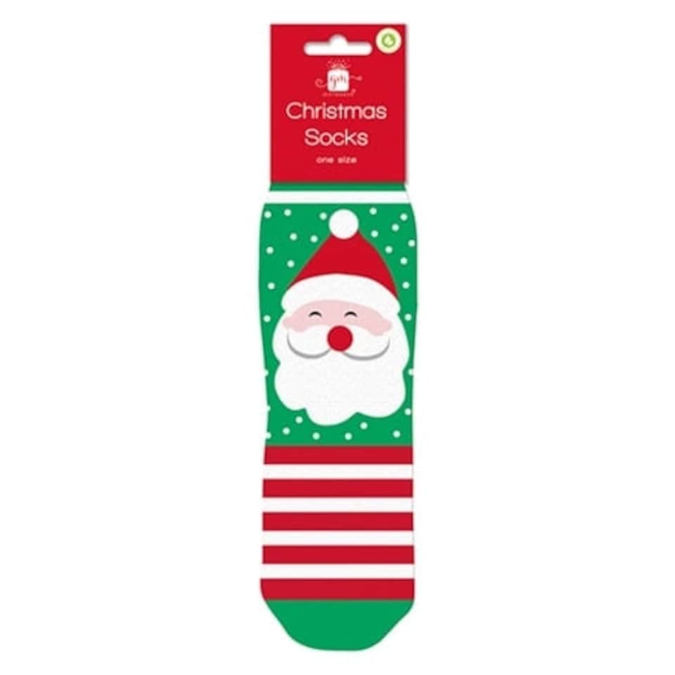 Santa Claus Green Christmas Socks