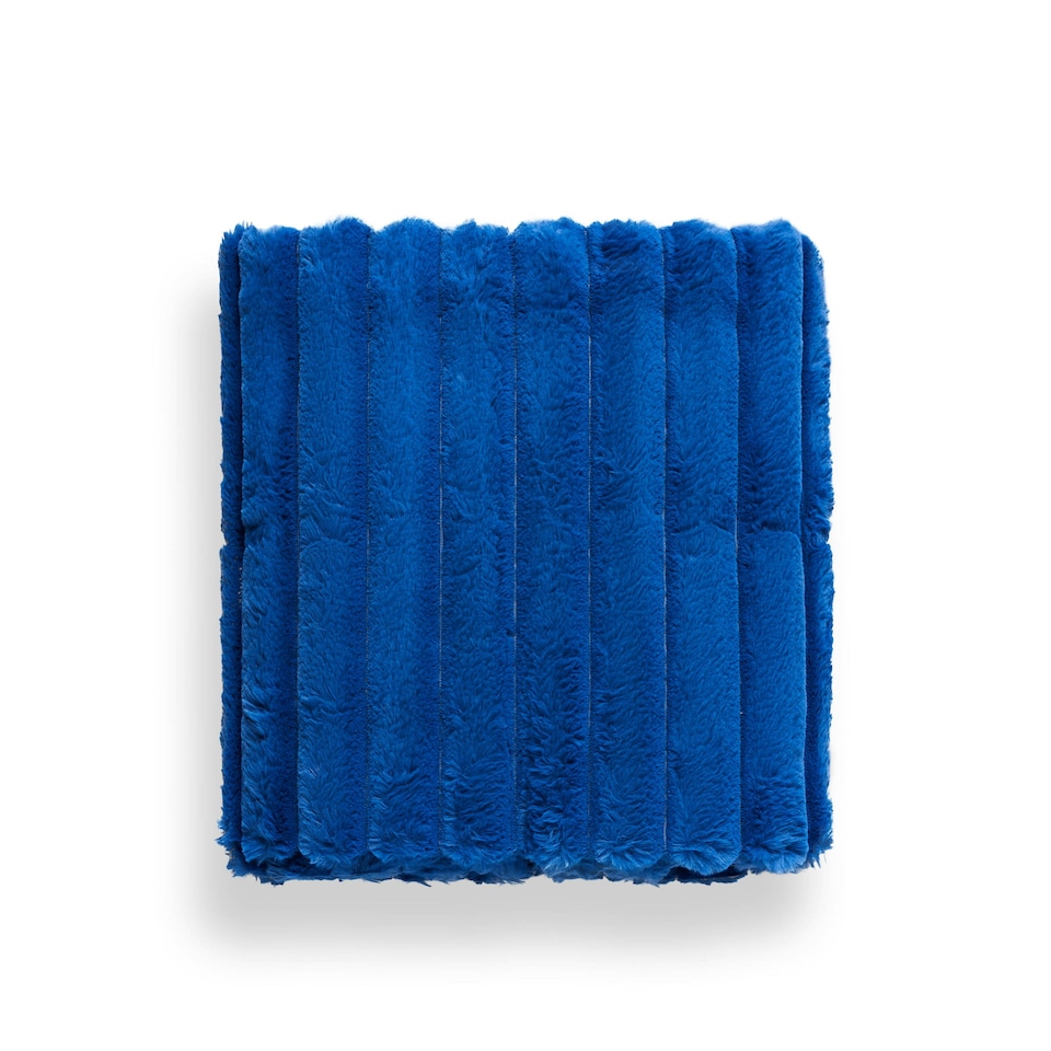 image 1 of BHS Jumbo Cord Throw with Plain Velvet Backing, Blue Blue | Blue