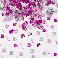 4 Packs of 18th Pink Happy Birthday Confetti 14g Each