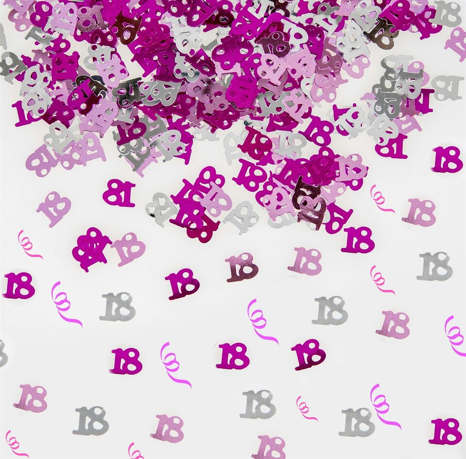 image 1 of 4 Packs of 18th Pink Happy Birthday Confetti 14g Each