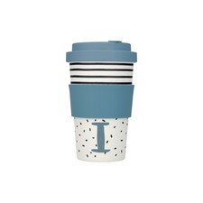 KitchenCraft 410ml Bamboo A to Z Letter "I" Reuseable Mug Multi
