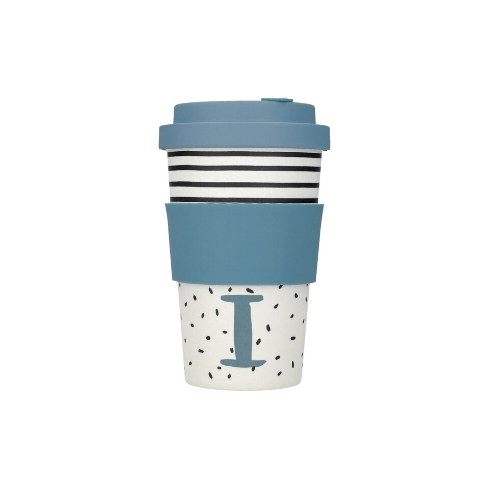 image 1 of KitchenCraft 410ml Bamboo A to Z Letter "I" Reuseable Mug Multi