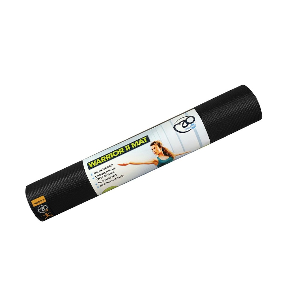 image 1 of Yoga-Mad Warrior II Yoga Mat - Black - 61cm x 183cm x 4mm