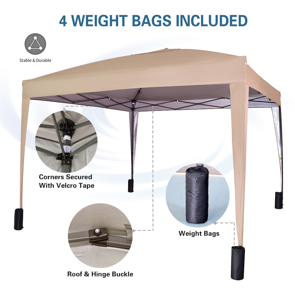 image 1 of MCC Direct Gazebo 3x3 Pop up with Sides Beige | Cream | Beige