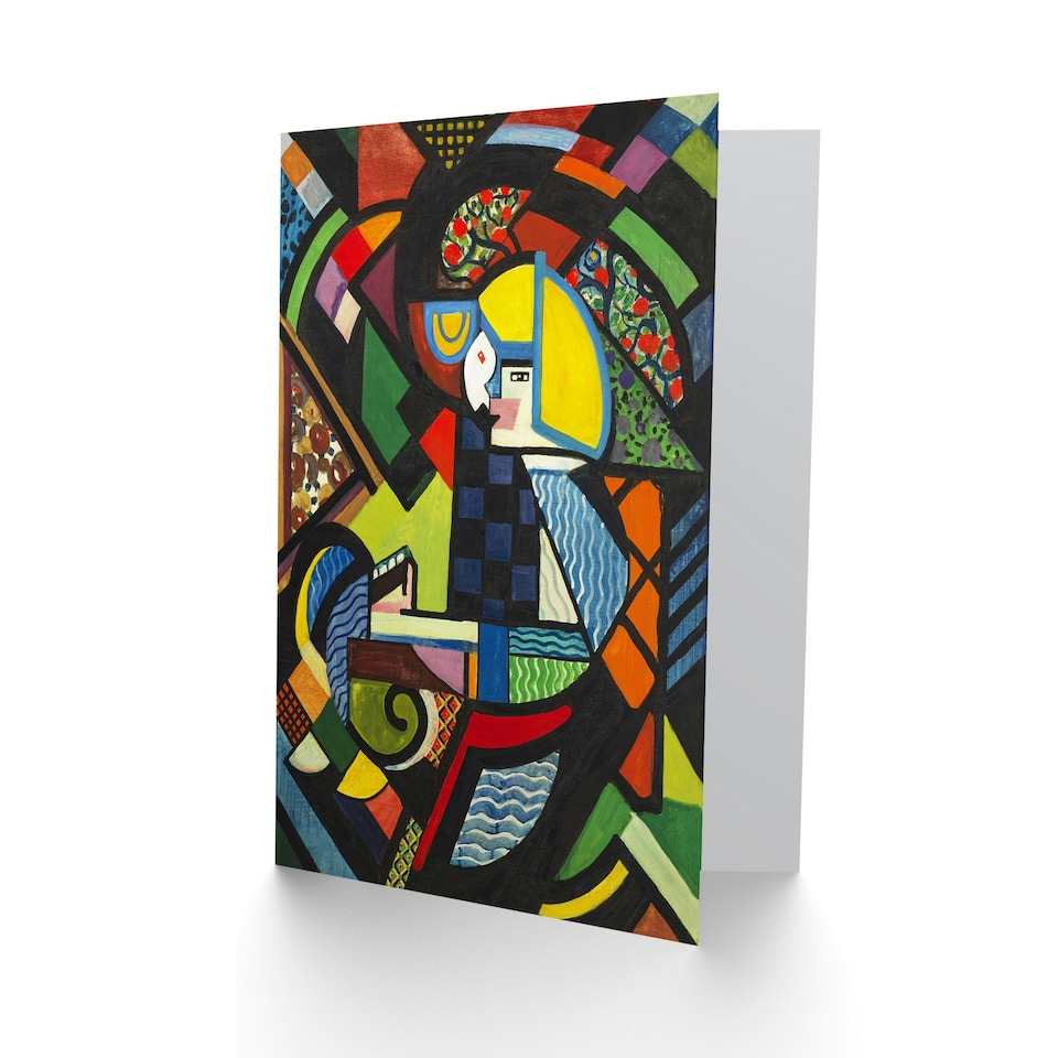 image 1 of Henry Lyman Sayen Art Card Daughter in a Rocker Cubist Painting