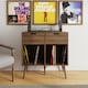 image 6 of Jaxon 2 Drawer Vinyl Turntable Stand | Brown | Walnut