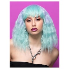 Manic Panic Lavender Mist Trash Goddess Light Blue Wavy Midlength Hair Wig