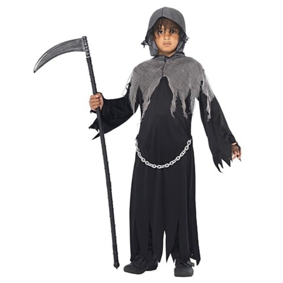image 1 of Grim Reaper Fancy Dress Costume Kids Unisex Large - Age 10-12