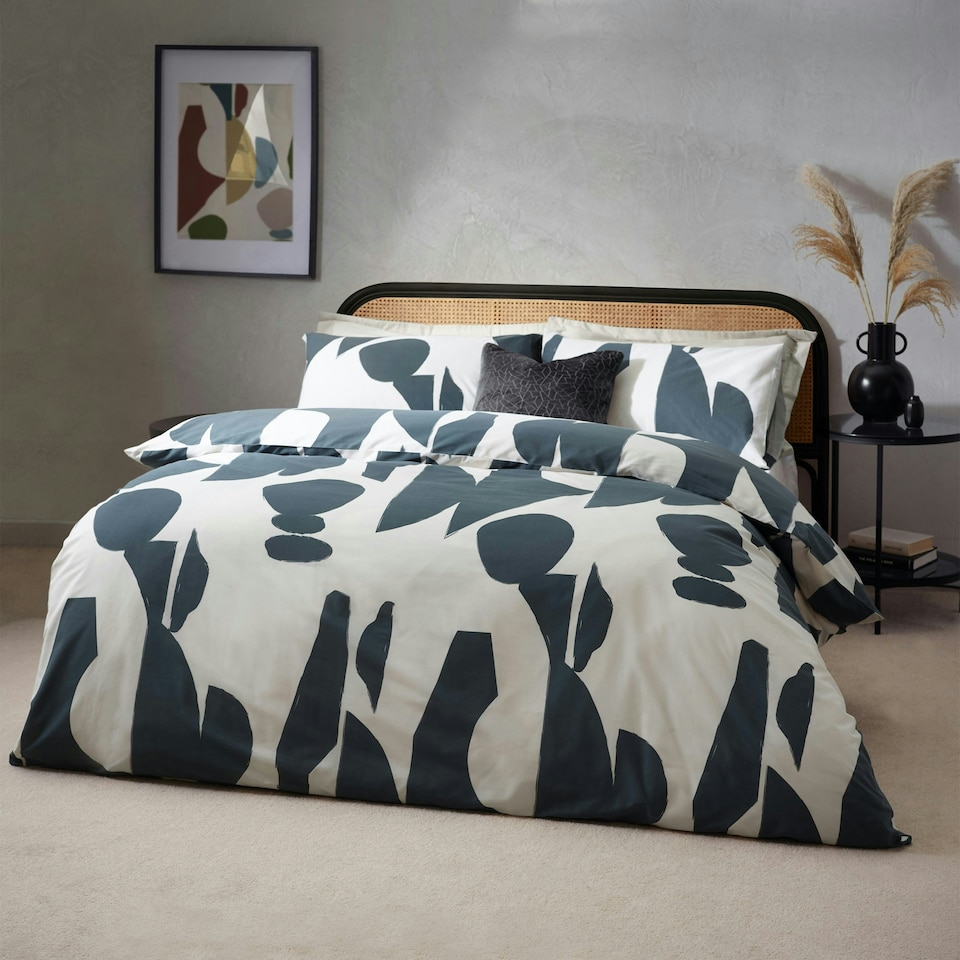 image 1 of Hoem Meta Abstract Cotton Rich Single Duvet Cover Set