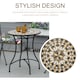 image 3 of Outsunny 60 cm Mosaic Garden Table, Small Round Outdoor Side Table with Ceramic Top, Plant Stand for Patio, Balcony | Grey