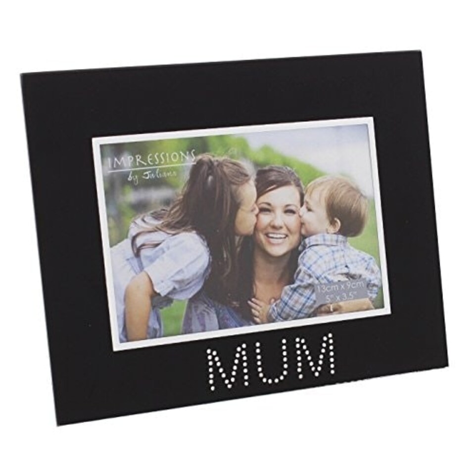 image 1 of Black Glass Mum Photo Picture Frame 5x3.5"