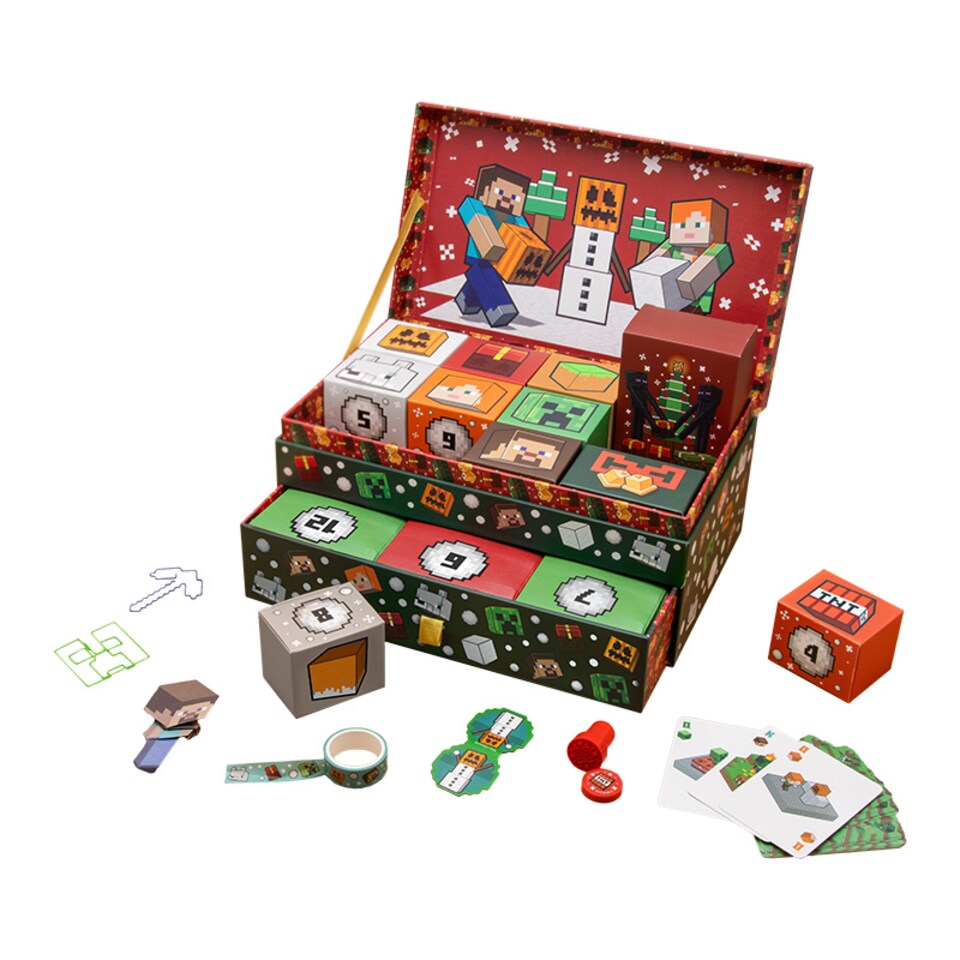 image 1 of Minecraft Keepsake Christmas Box, 24 Day Countdown with Gifts & Stationery, Official Holiday Gamer Gift, Paladone