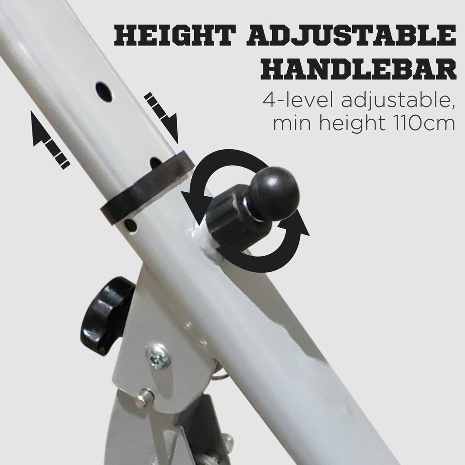 image 1 of HOMCOM Foldable Stepper Adjustable Step Machine w/ Handlebar LCD Display, White