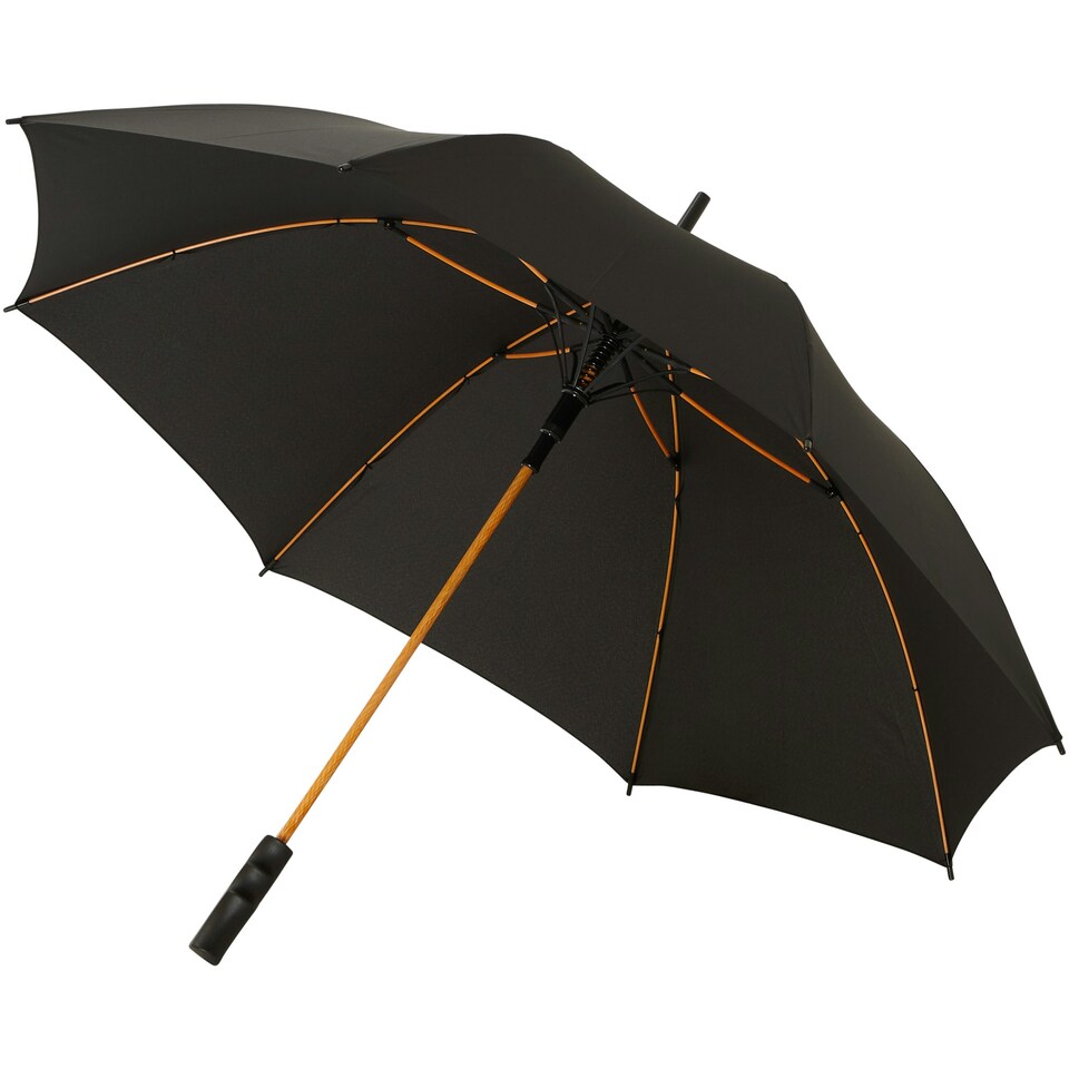Avenue 23 Inch Spark Auto Open Storm Umbrella - Solid Black/Orange - One Size