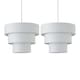 image 1 of Set of 2 Barty - White 38cm Tiered Pendant Shades | White | Large | 2