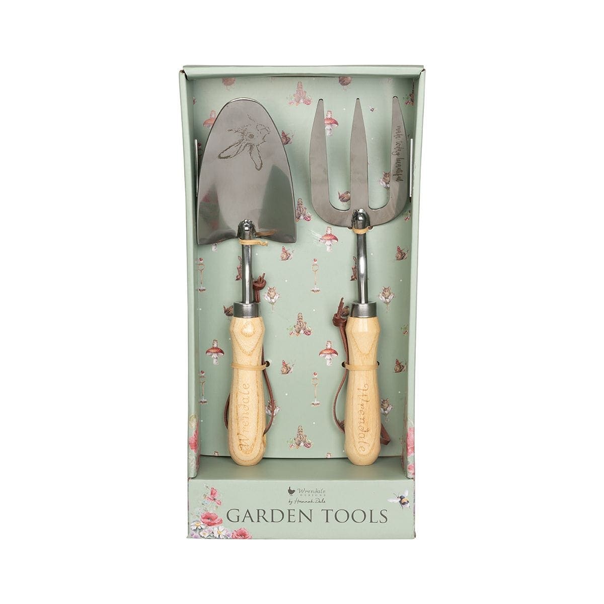 Wrendale Designs Stainless Steel Fork & Trowel Set with Wooden Handles
