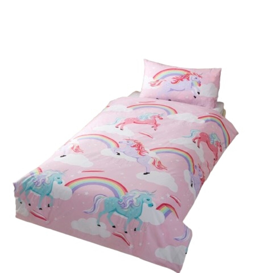 image 1 of My Little Unicorn Kids Duvet Cover Set with Pillowcase Pink | One Size