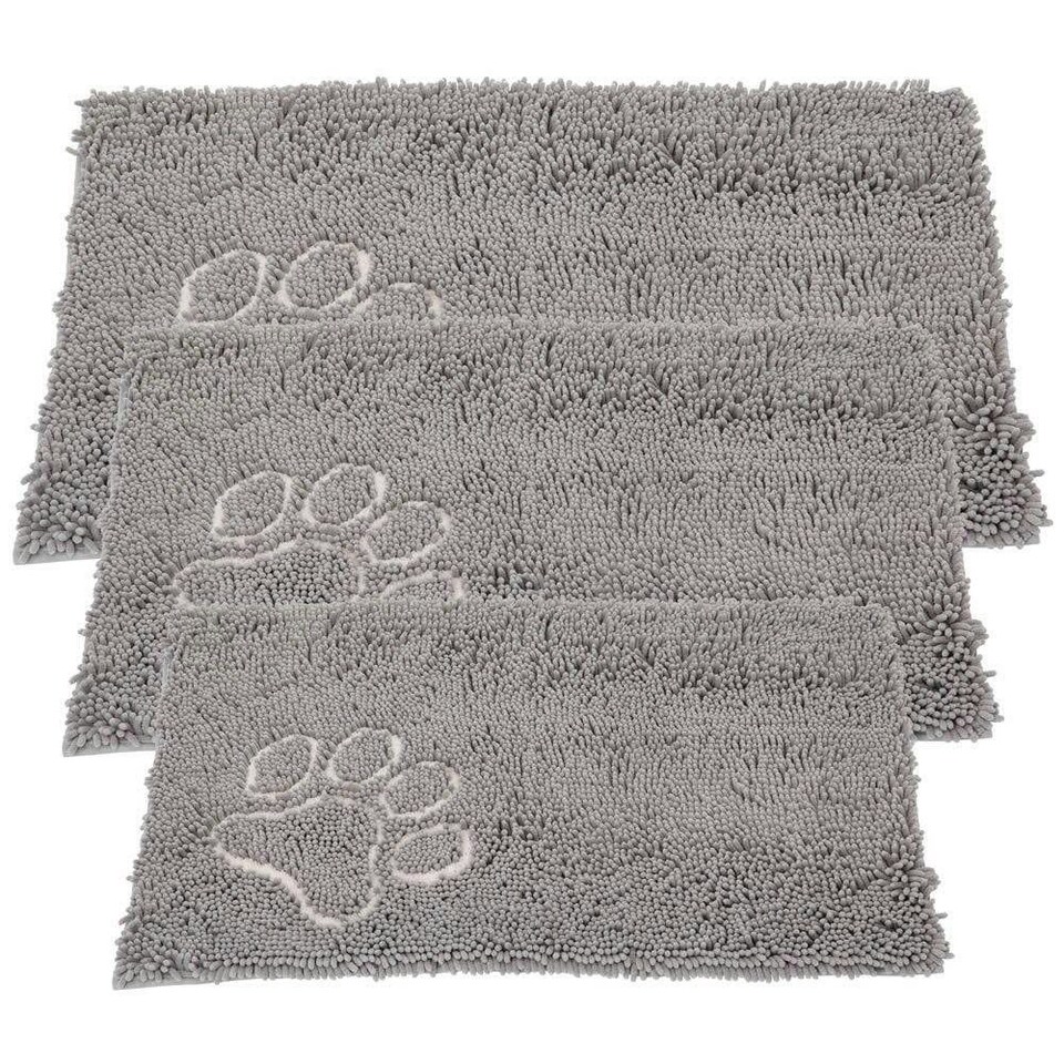 image 1 of Bunty Soft Long Pile Microfibre Mat Grey | S