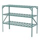 image 2 of Lacewing Twinpack Traditional 3 Tier Greenhouse Staging Shelving Bench in Green 126cm