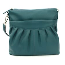 Eastern Counties Leather Womens/Ladies Leona Ruched Leather Handbag - Petrol - One Size Blue