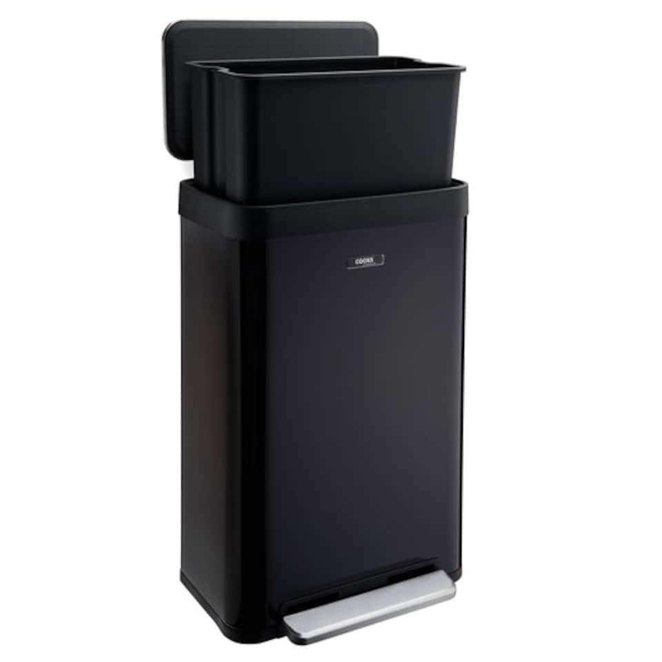 image 1 of Cooks Professional XL Pedal Bin 65L - Recycling or Waste Dustbin with Soft Close Lid | Black