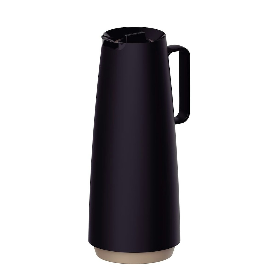 image 1 of Tramontina Thermal Flask with Interior Glass Container (Black, 1.0l)