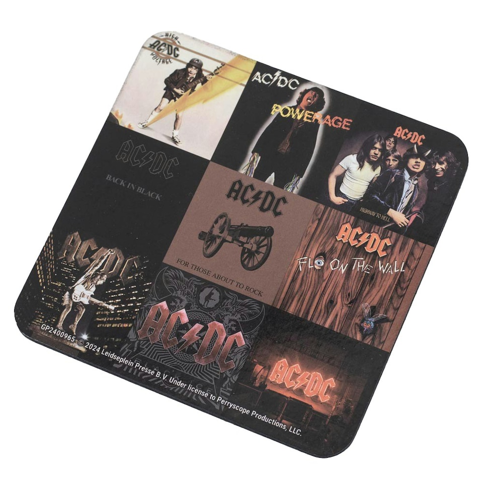 image 1 of AC/DC Mug and Coaster Set - Black/Brown/Red - One Size