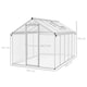 image 3 of Outsunny 10x6ft Aluminium Greenhouse with Door Window Galvanised Base PC Panel