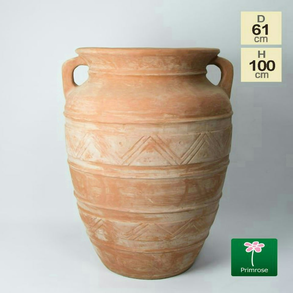 image 1 of Primrose Terracotta Athenian Amphora Vase Shape Decorative Garden Planter 100cm