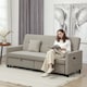 image 2 of HOMCOM Sectional Sofa Bed, L-Shaped 3 Seater Sofa Bed, Reversible Sleeper Sofa with Pull Out Couch Bed, Cushions, Fabric Futon Sofa Bed for Living Room, Beige