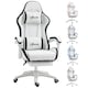 image 1 of Vinsetto Racing Style Gaming Chair with Reclining Function, White and Black