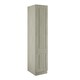 image 1 of Classic Square Panel Urban Oak Single Wardrobe with Shelves Brown